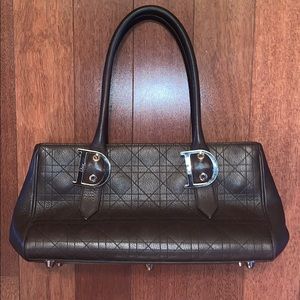 Authentic Dior Brown Cannage Quilted Lambskin Bag
